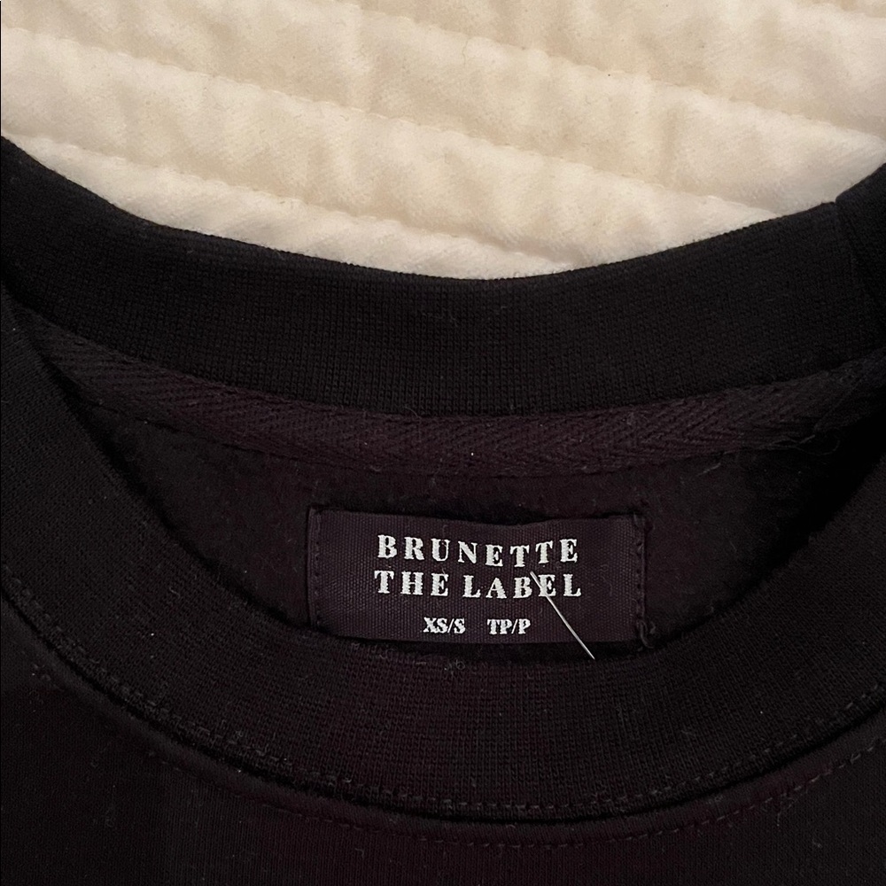 Brunette The Label Black Crew Neck Sweater Size XS/S Brand New with tags - Picture 7 of 11